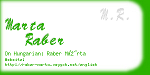 marta raber business card